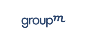 GroupM Logo in blauer Schrift